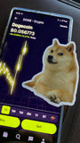 Dogecoin Dog sticker - Thee Sticker God